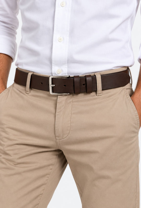 Cintura Uomo DRESSERD in cuoio Made in Italy- MORO