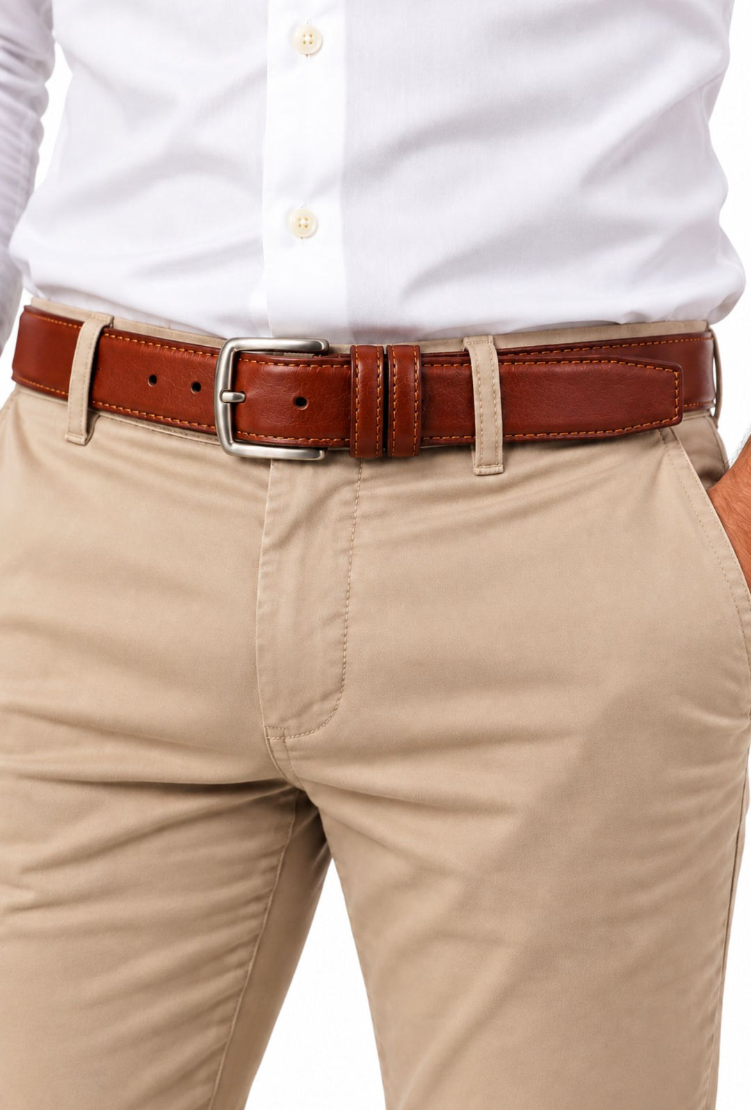 Cintura Uomo DRESSERD in Pelle di Vitello Made in Italy- CUOIO