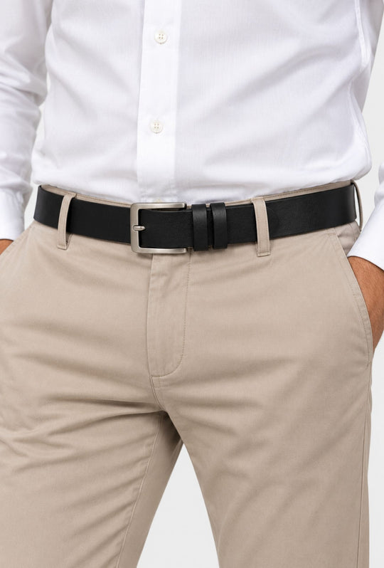 Cintura Uomo DRESSERD in cuoio Made in Italy- NERO