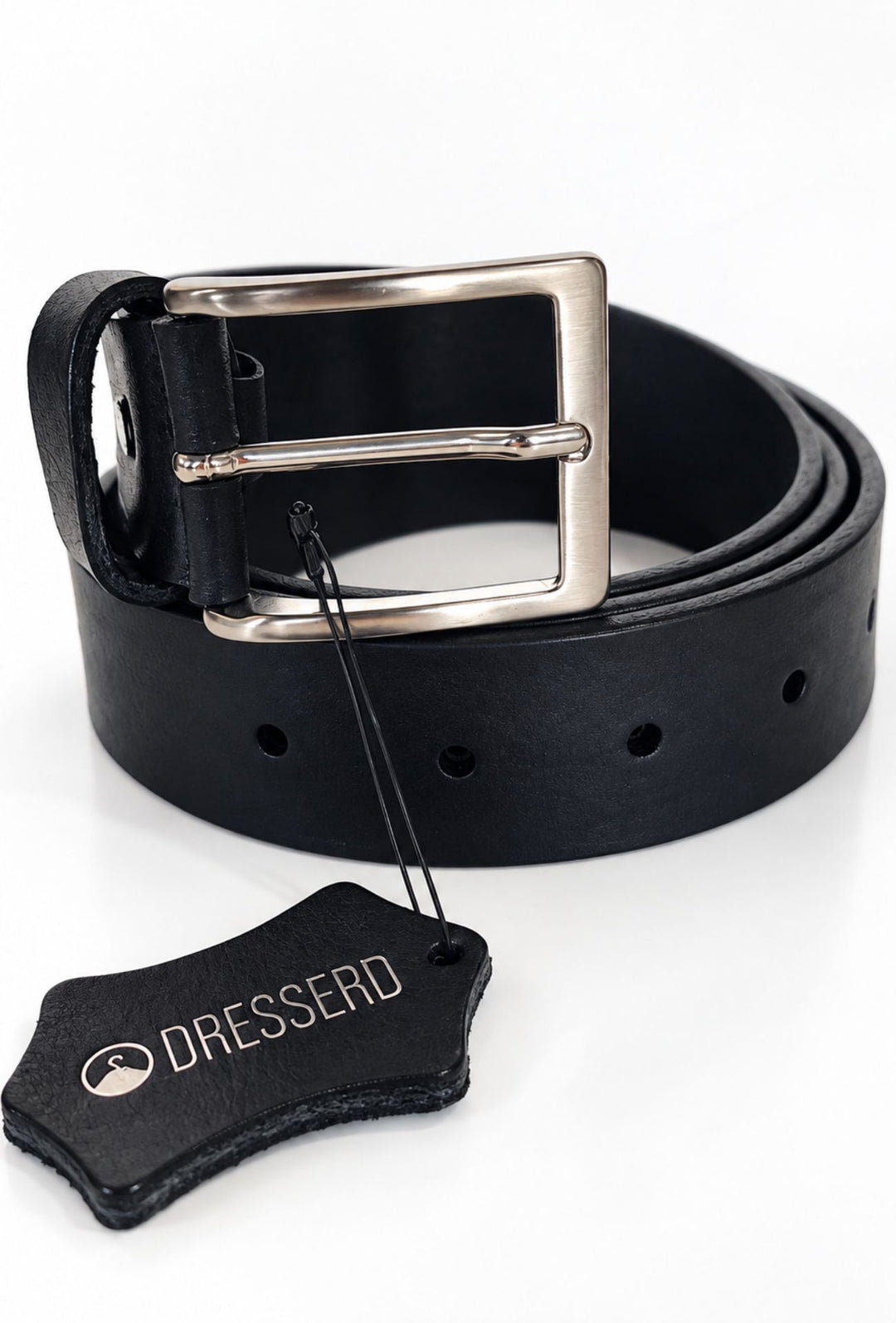 Cintura Uomo DRESSERD in cuoio Made in Italy- NERO