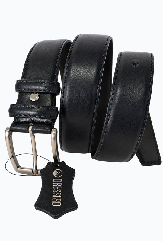 Cintura Uomo DRESSERD in Pelle di Vitello Made in Italy- BLU