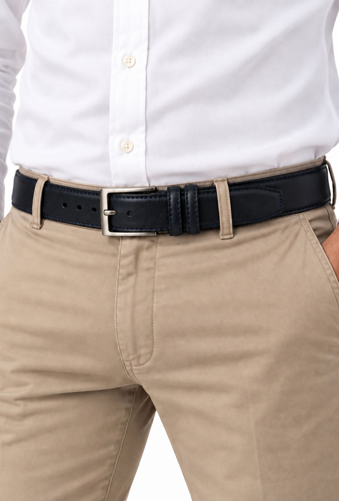 Cintura Uomo DRESSERD in Pelle di Vitello Made in Italy- BLU