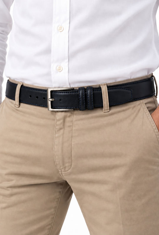 Cintura Uomo DRESSERD in Pelle di Vitello Made in Italy- BLU