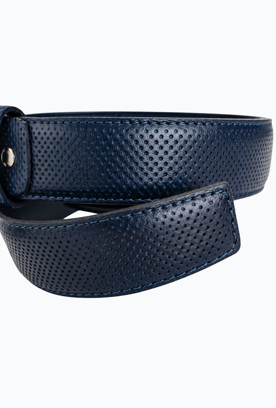 Cintura Uomo in Vera Pelle Traforata Made in Italy DRESSERD-BLU