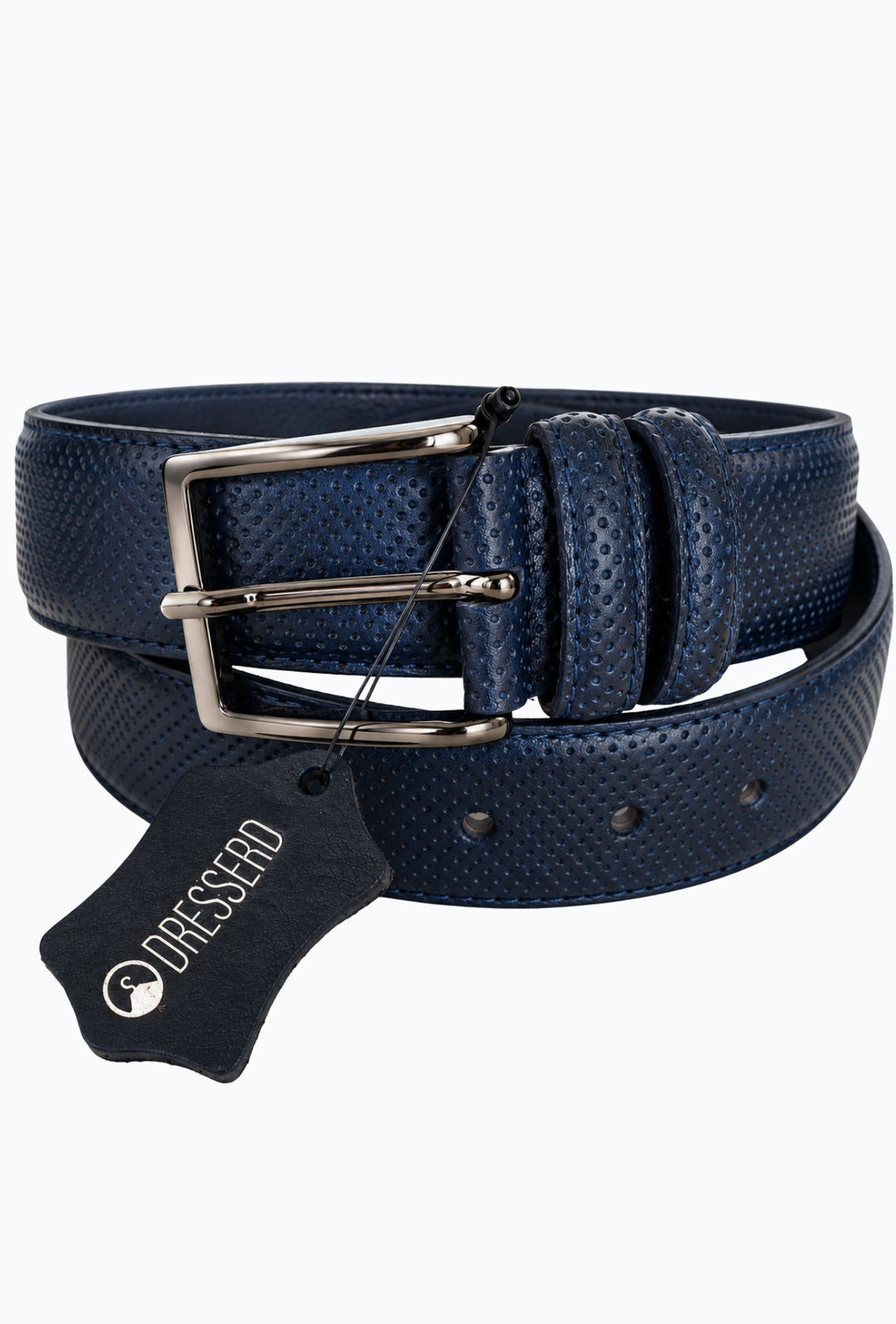 Cintura Uomo in Vera Pelle Traforata Made in Italy DRESSERD-BLU