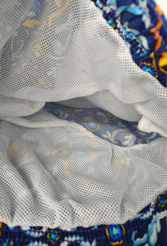 Costume uomo con fantasia maiolica costumi mare - BLU