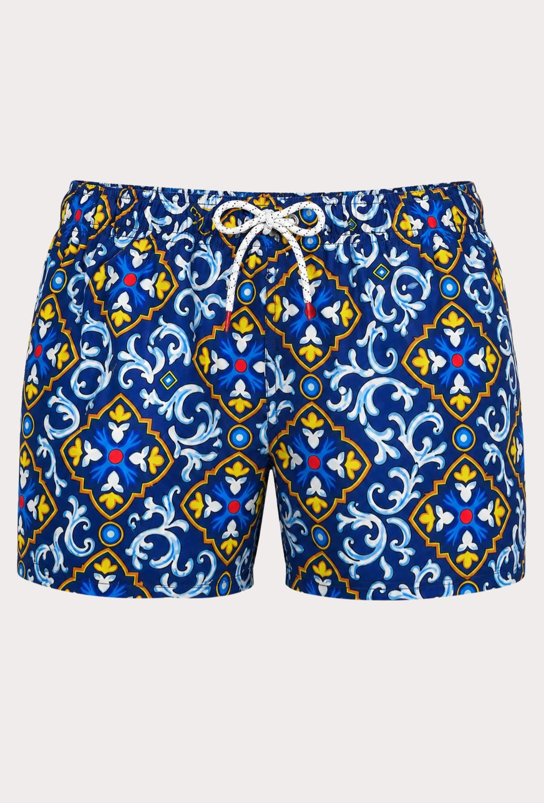 Costume uomo con fantasia maiolica costumi mare - BLU