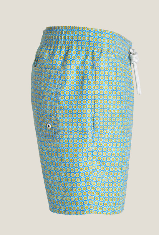 Costume da bagno uomo fantasia geometrica - AZZURRO