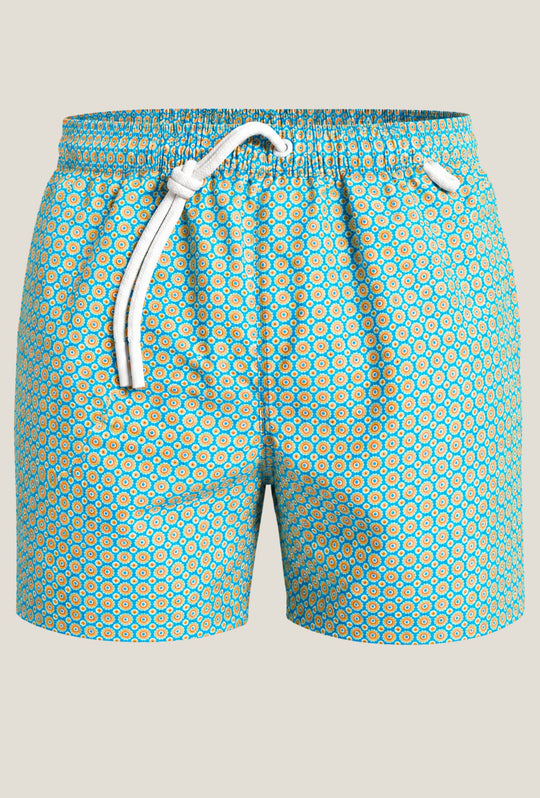 Costume da bagno uomo fantasia geometrica - AZZURRO
