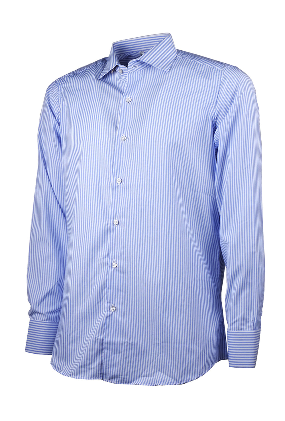 Camicia Uomo manica lunga rigata azzurra Collo francese Dresserd