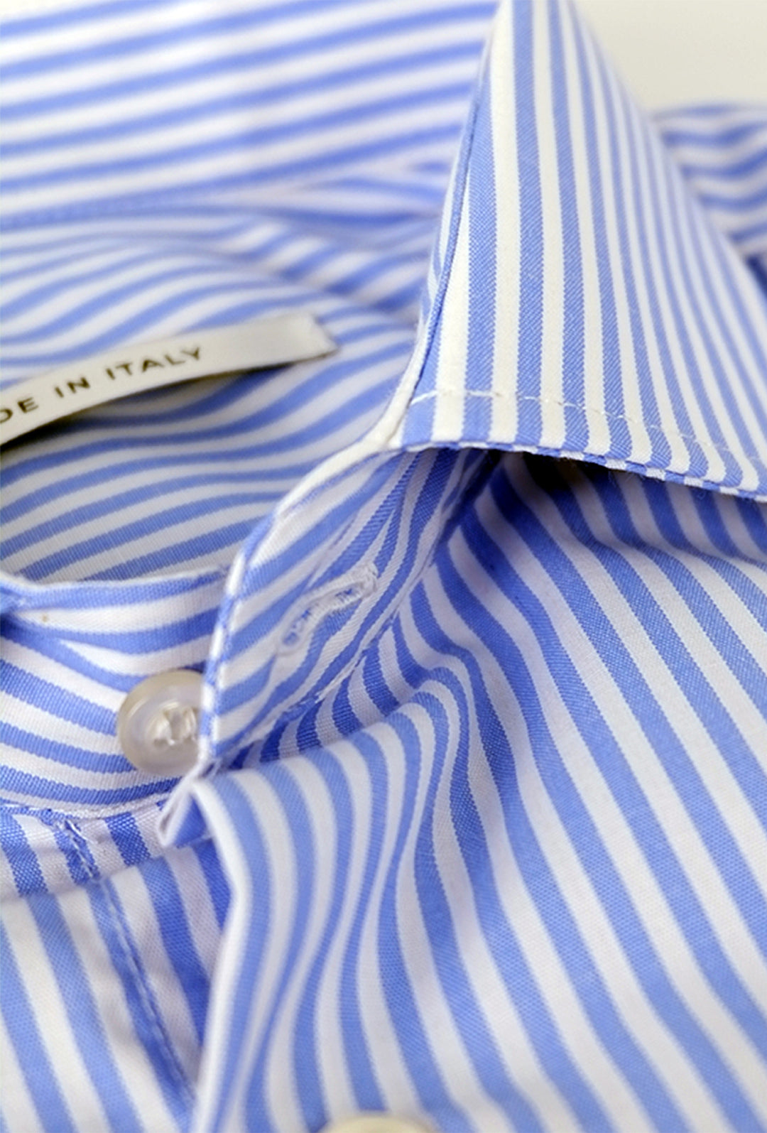 Camicia Uomo manica lunga rigata azzurra Collo francese Dresserd