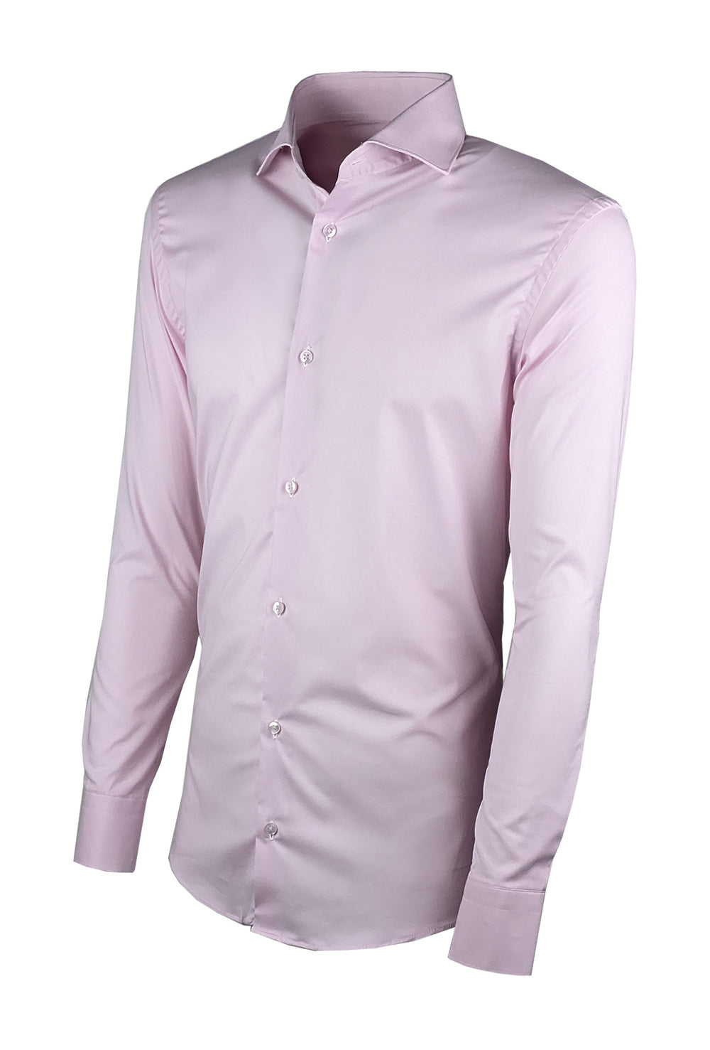 Camicia Uomo Manica lunga in cotone slim fit tinta Unita - ROSA