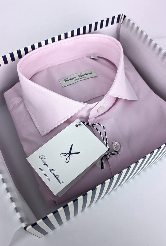 Camicia Uomo Manica lunga in cotone slim fit tinta Unita - ROSA
