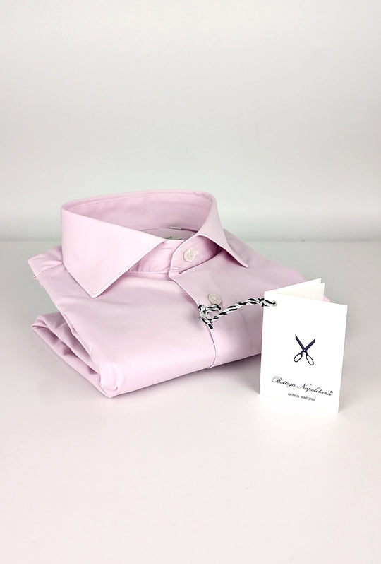 Camicia Uomo Manica lunga in cotone slim fit tinta Unita - ROSA