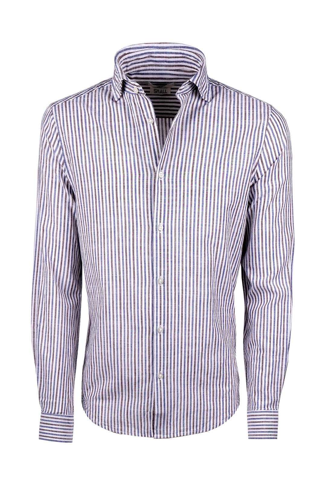 Camicia Uomo rigata collo francese in cotone