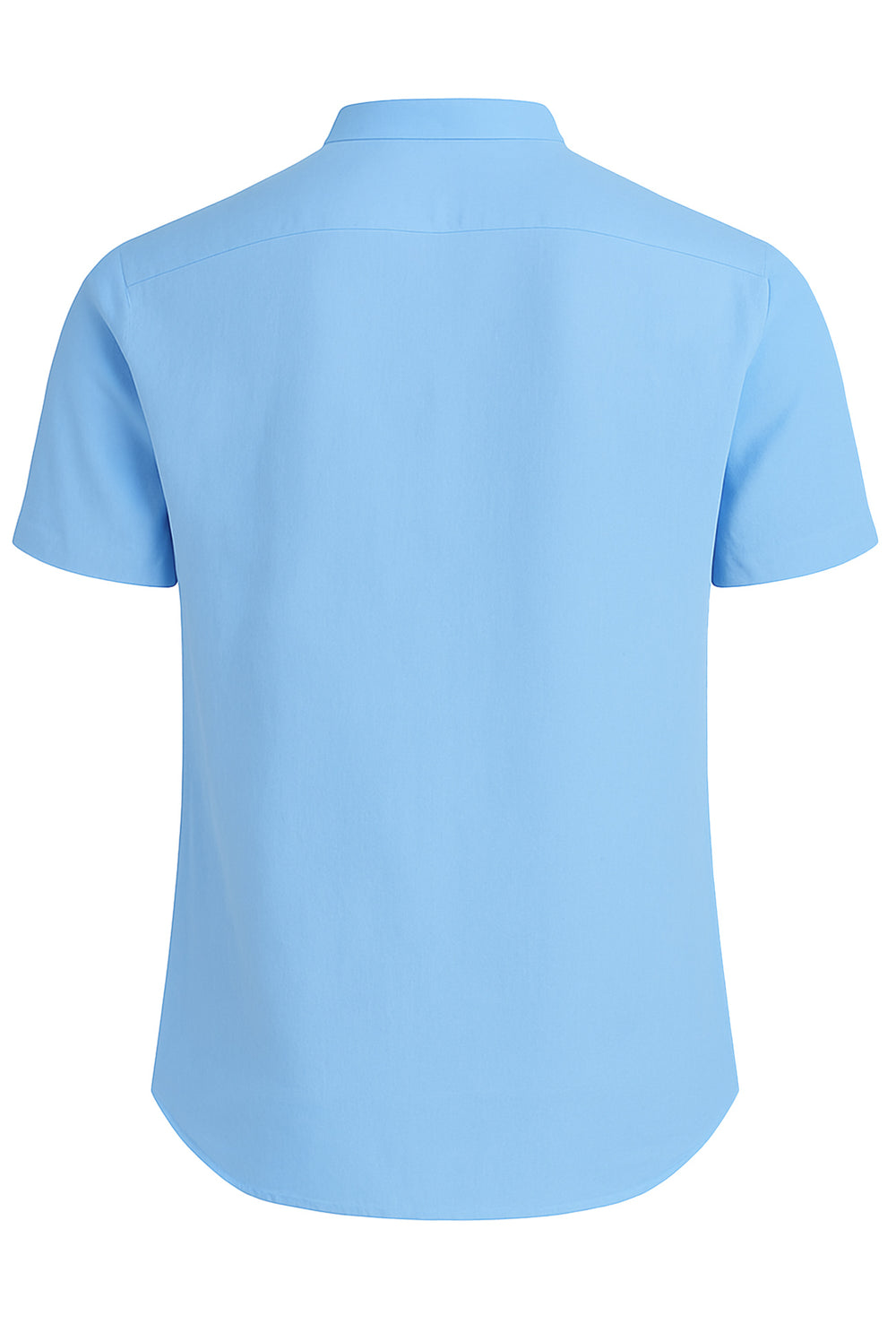 Camicia Uomo Mezza manica Tipo's Puro lino collo coreano - AZZURRO