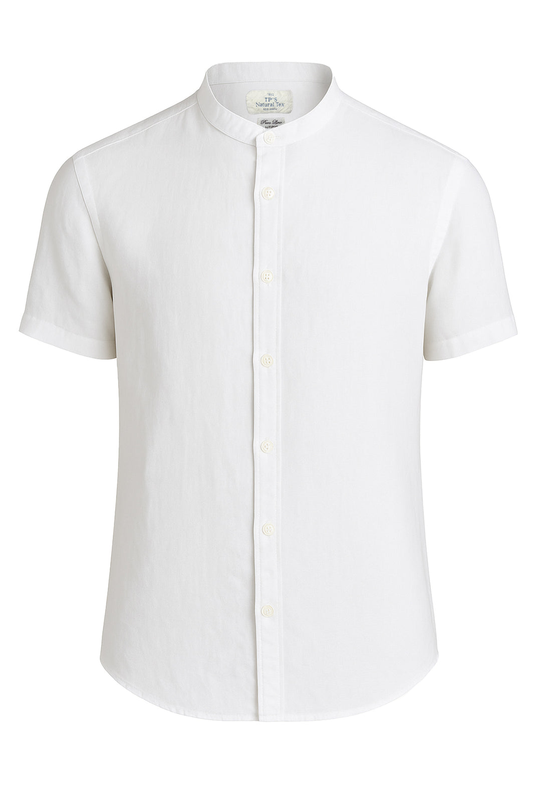 Camicia Uomo Mezza manica Tipo's Puro lino collo coreano BIANCO
