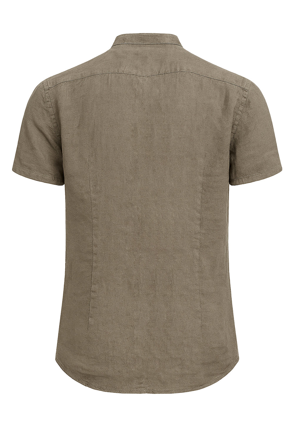 Camicia Uomo Mezza manica Tipo's Puro lino collo coreano - TORTORA