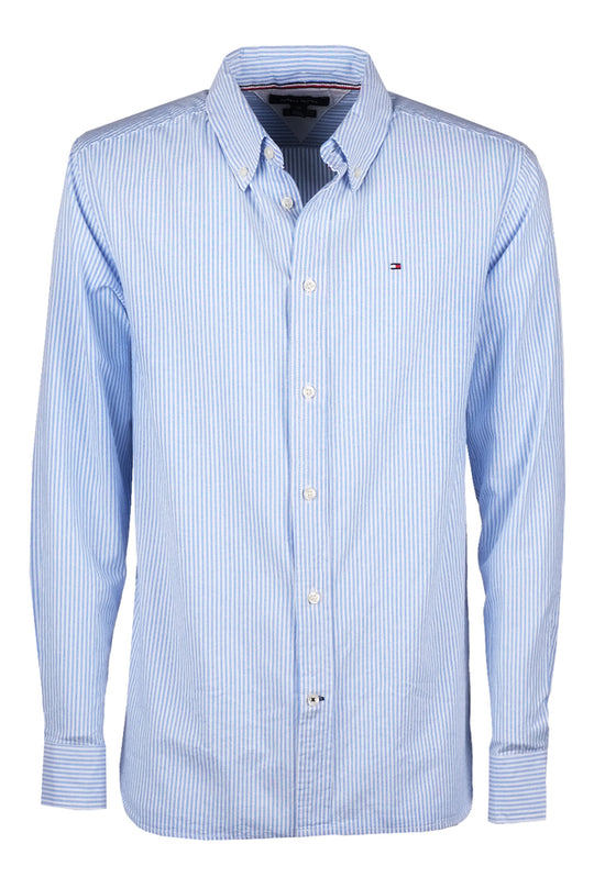 Camicia Uomo Tommy Hilfiger rigata button down camicie Dresserd- RIGHE CELESTI