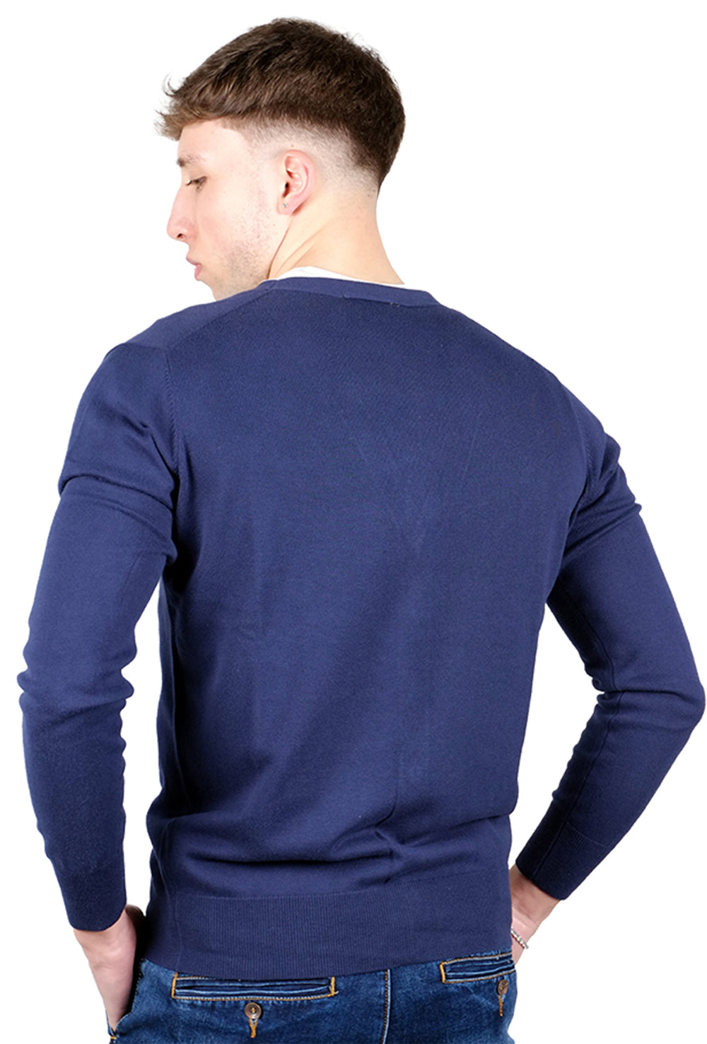 Cardigan Uomo in 100% Cotone Maglia aperta con bottoni Dresserd - BLU