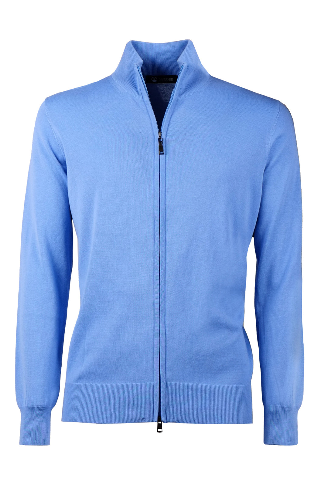 Maglia giacca aperta con zip maglioncino con cerniera in cotone Dresserd - AZZURRO