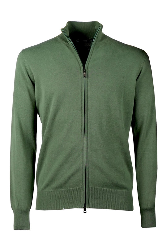 Maglia giacca aperta con zip maglioncino con cerniera in cotone Dresserd - VERDE