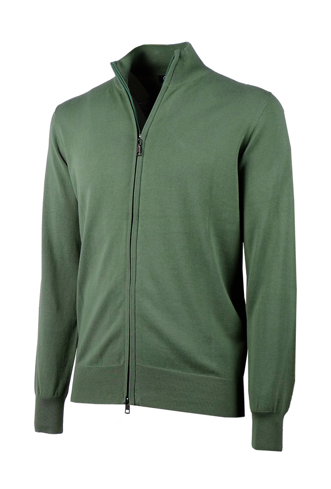 Maglia giacca aperta con zip maglioncino con cerniera in cotone Dresserd - VERDE