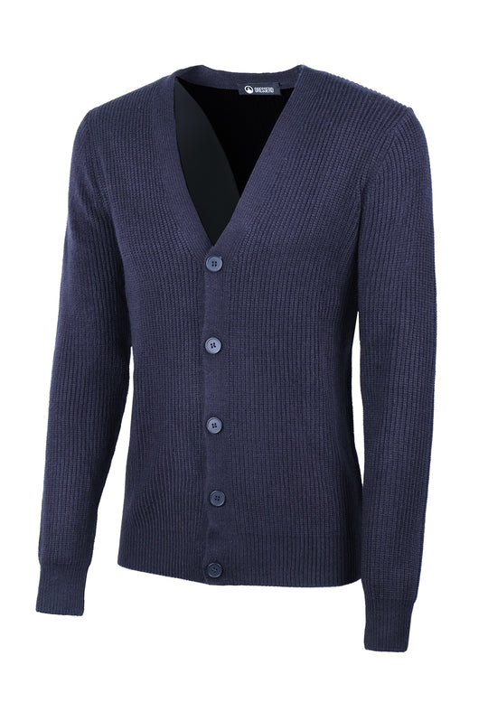 Cardigan uomo maglione pesante con bottoni - BLU