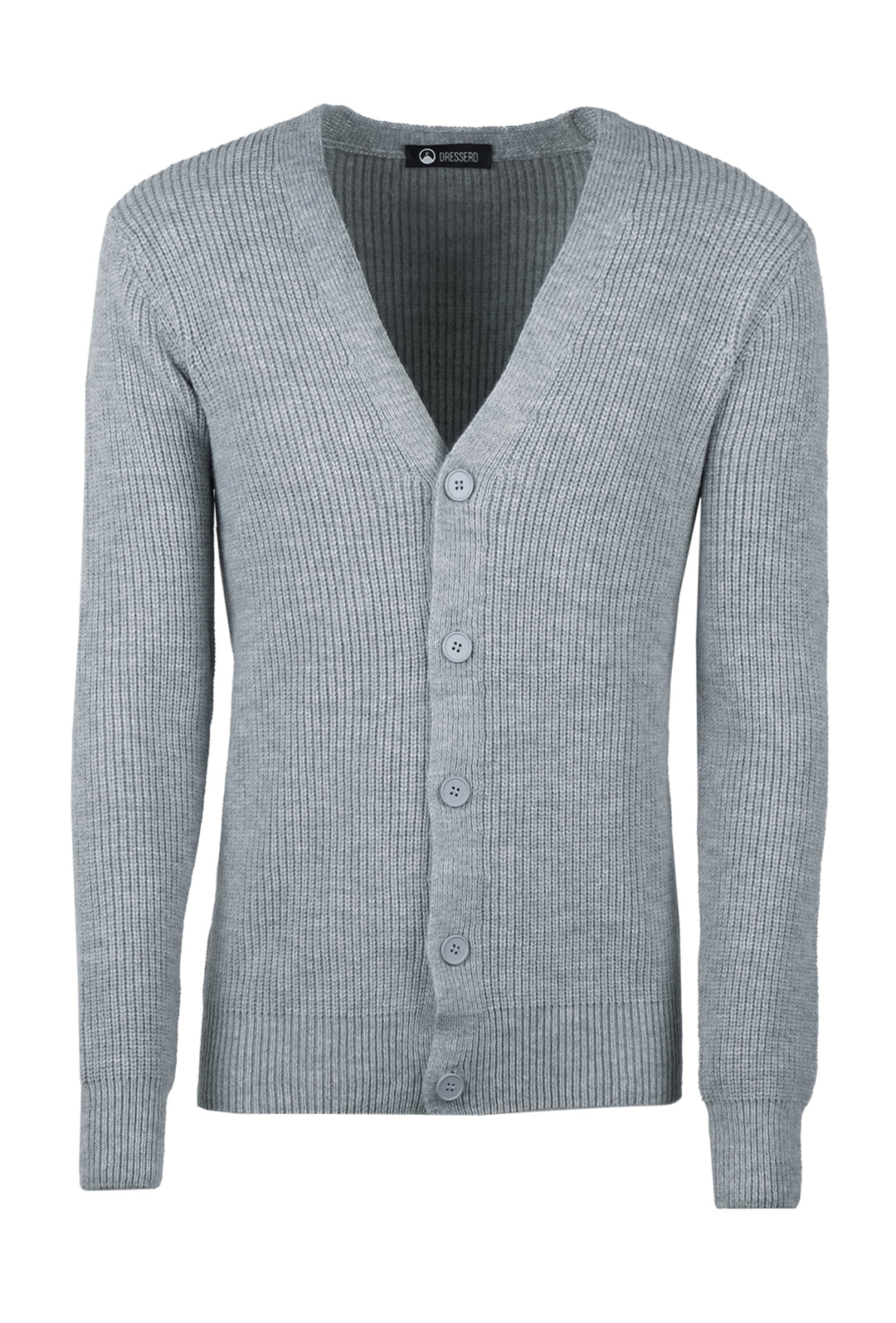 Cardigan uomo maglione pesante con bottoni -GRIGIO