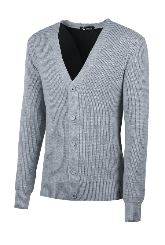 Cardigan uomo maglione pesante con bottoni -GRIGIO