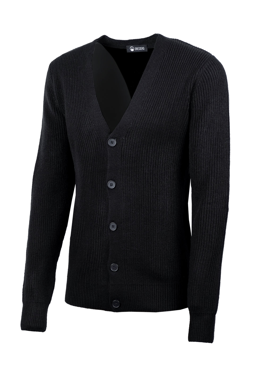 Cardigan uomo maglione pesante con bottoni - NERO