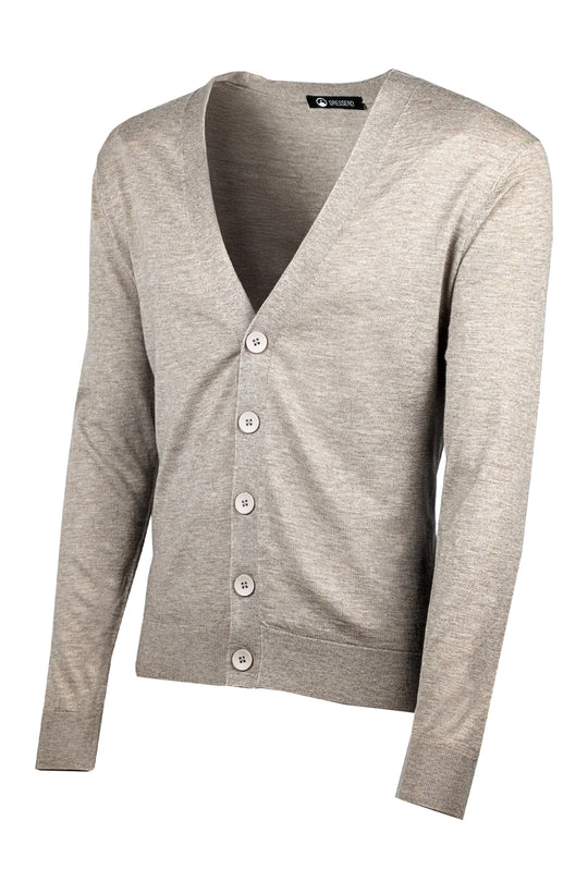 Cardigan in lana rasata Dresserd maglia aperta con bottoni - BEIGE