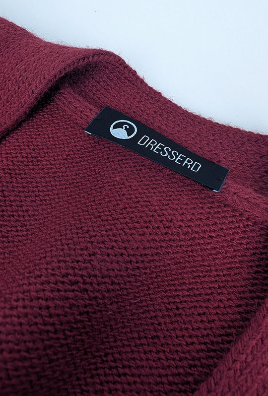 Cardigan Uomo in Lana Maglia Dresserd - BORDEAUX