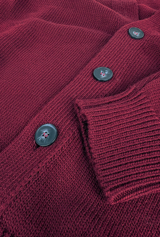 Cardigan Uomo in Lana Maglia Dresserd - BORDEAUX