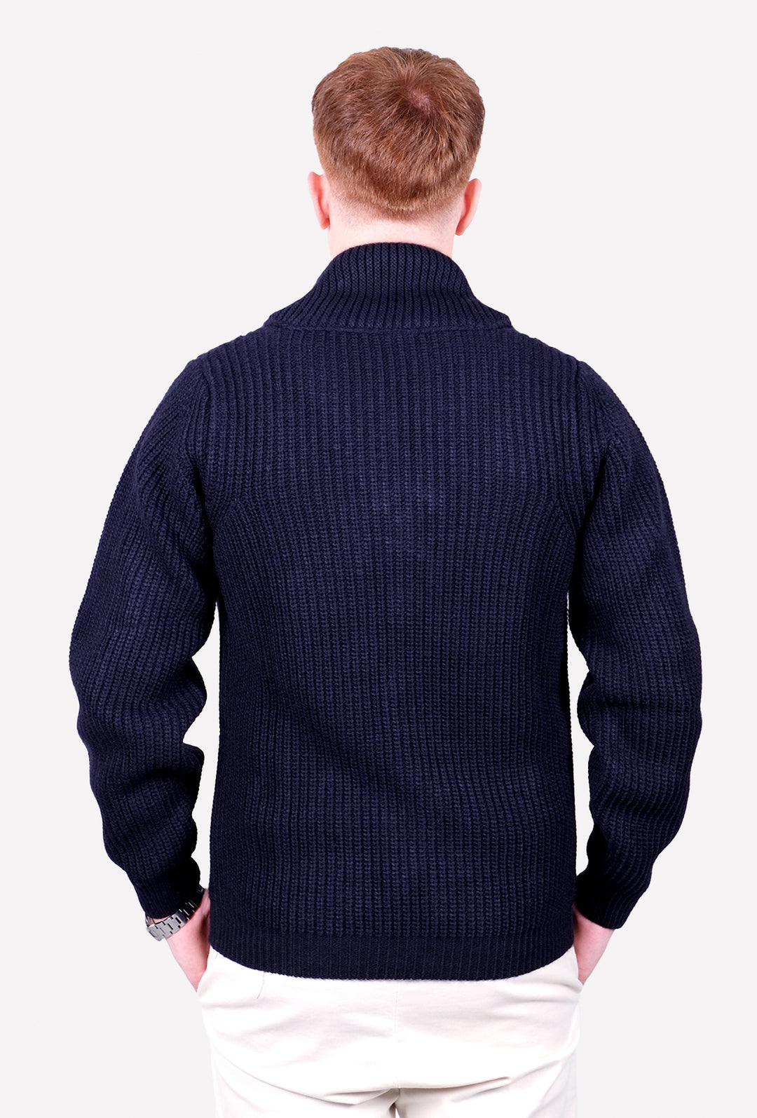 Maglia Uomo Cardigan in lana Maglione invernale - BLU