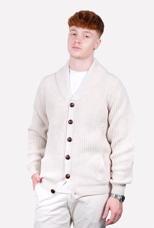 Maglia Uomo Cardigan in lana Maglione invernale - BEIGE