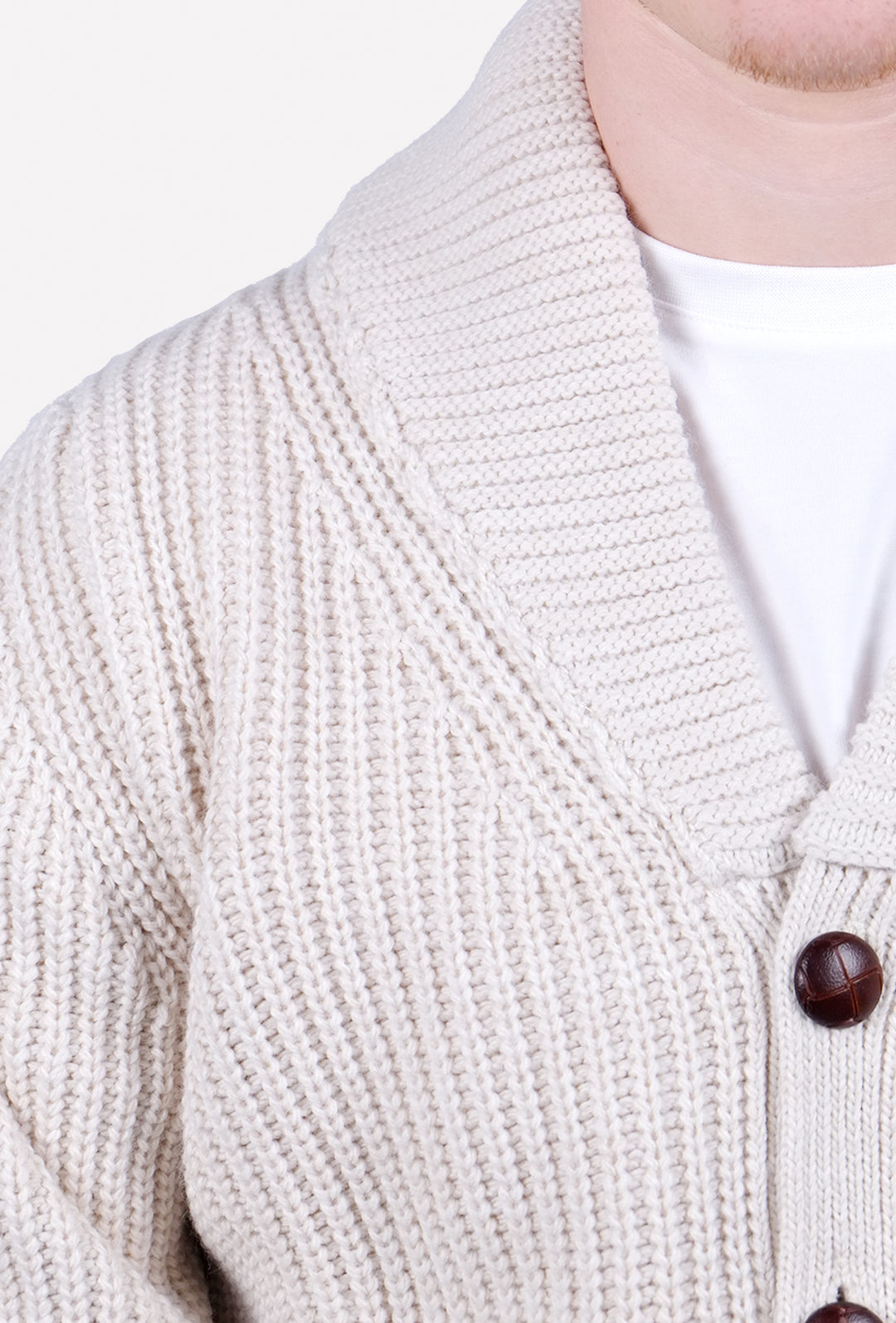 Maglia Uomo Cardigan in lana Maglione invernale - BEIGE