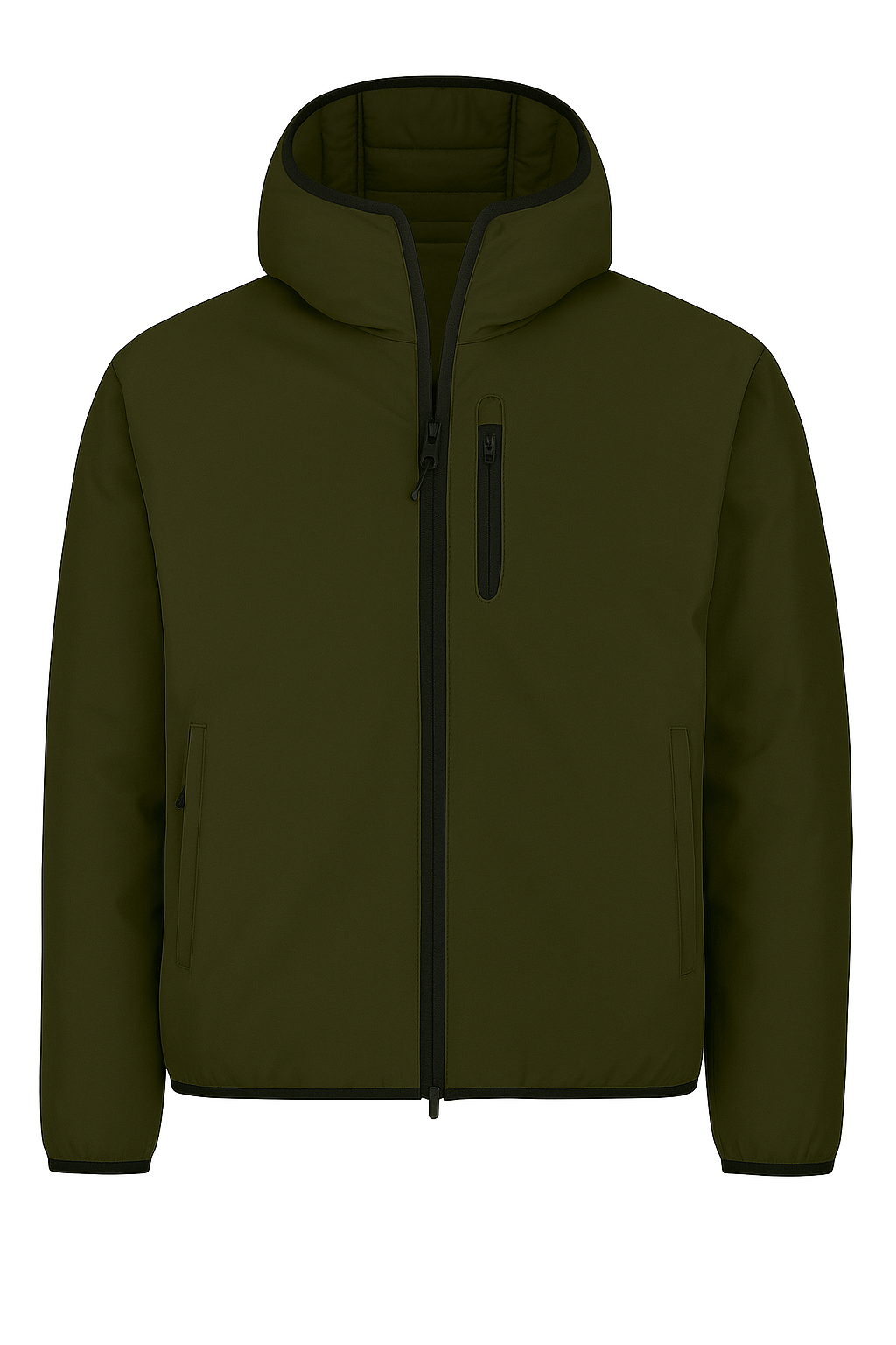 Giubbotto Uomo Double Face Dresserd Piumino e tessuto tecnico - VERDE MILITARE