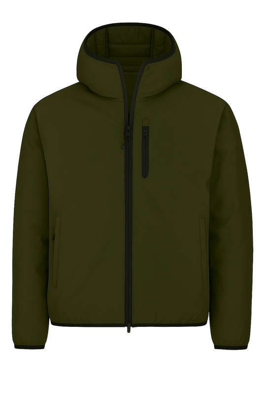 Giubbotto Uomo Double Face Dresserd Piumino e tessuto tecnico - VERDE MILITARE