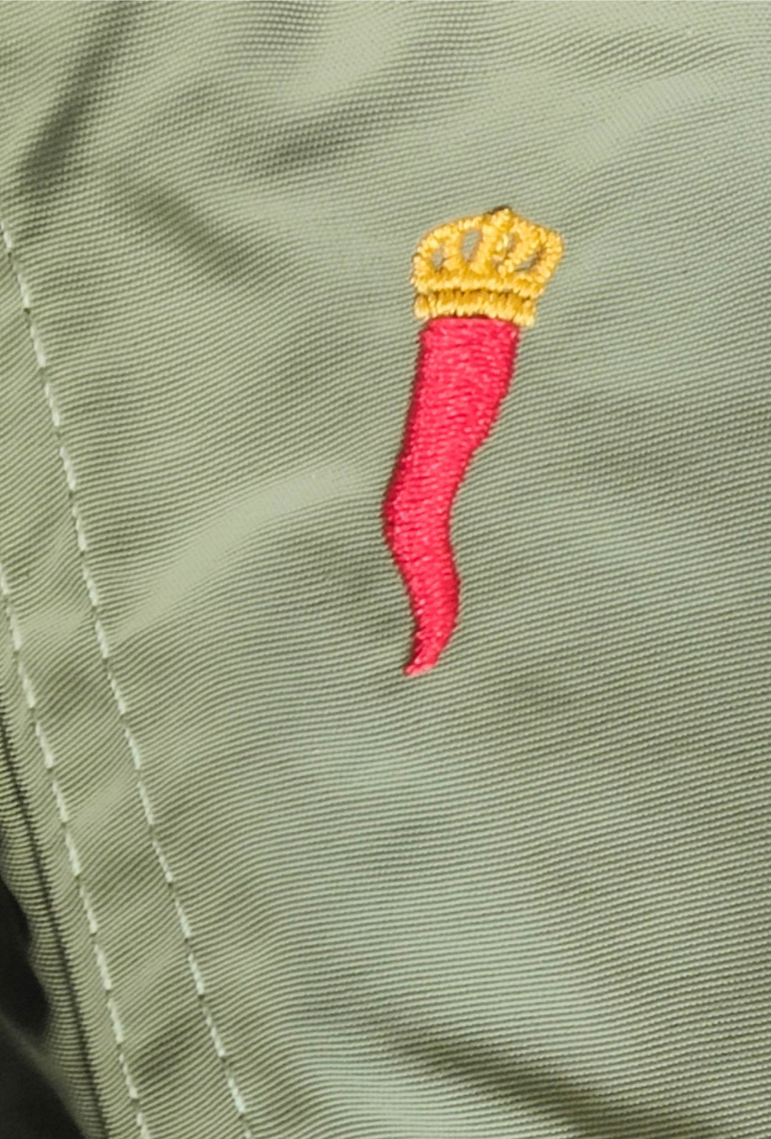 Costume da Bagno Uomo Dresserd  Ricamo Corno Portafortuna Napoletano -VERDE MILITARE