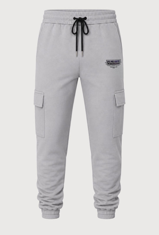 Pantalone Tuta Uomo MEED MILANO Con Tasconi Laterali  in Cotone Logo Stampato- GRIGIO