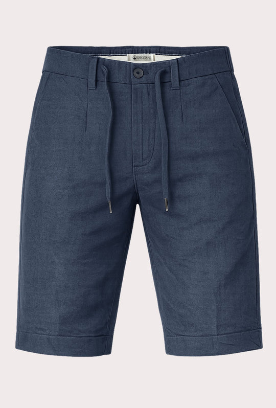 Bermuda uomo MISTO LINO  - DRESSERD - BLU NAVY