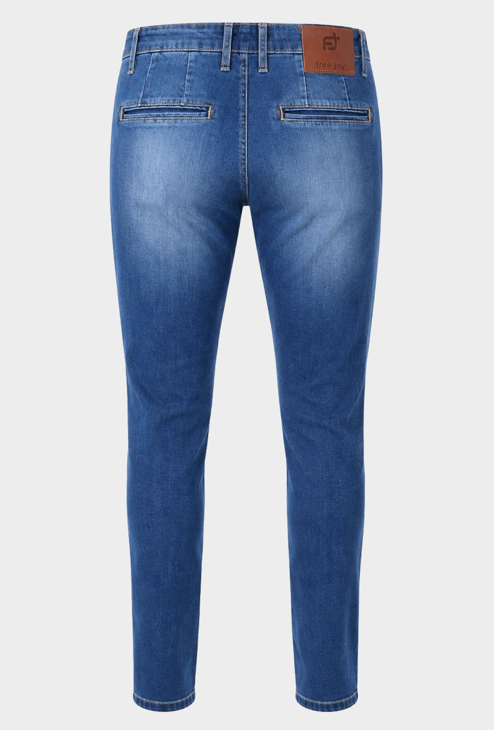Jeans Uomo FREE JOY in Denim Stretch  Slim Fit con Tasche America- LAVAGGIO MEDIO