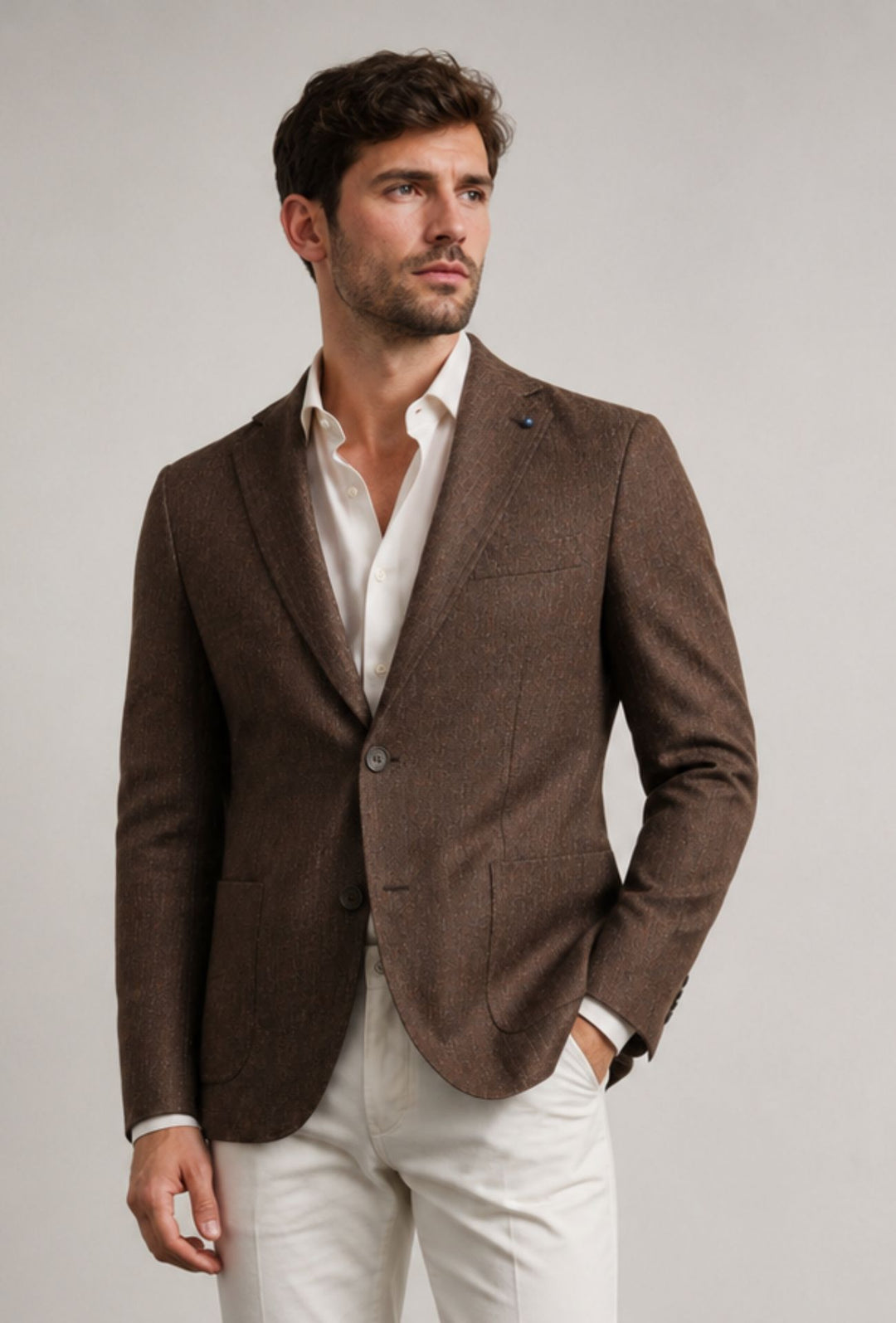 Giacca Uomo PORTOCERVO in Cotone  Drop 7- MORO