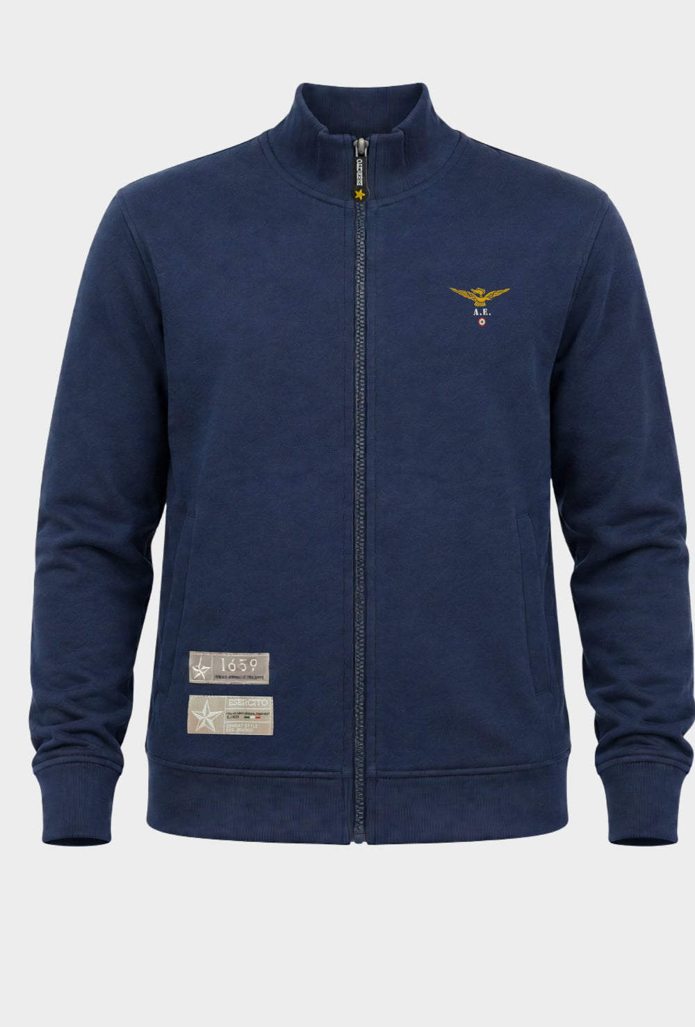 Felpa Uomo Zip Intera Aeronautica Militare- BLU NAVY