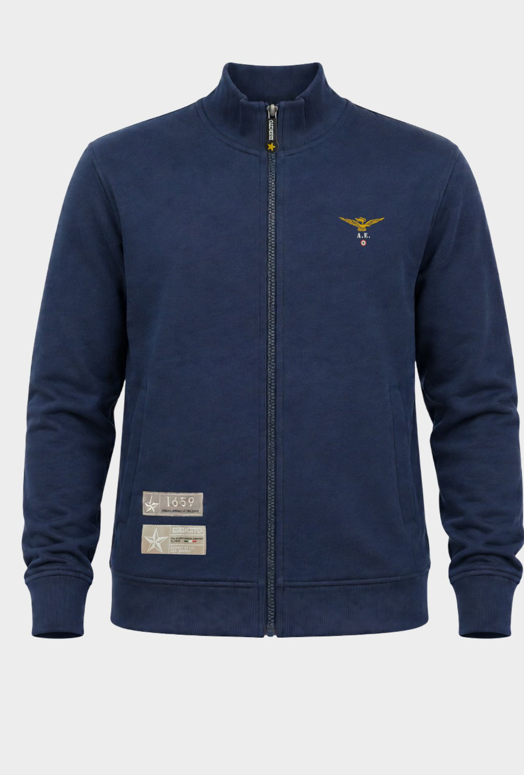 Felpa Uomo Zip Intera Aeronautica Militare- BLU NAVY