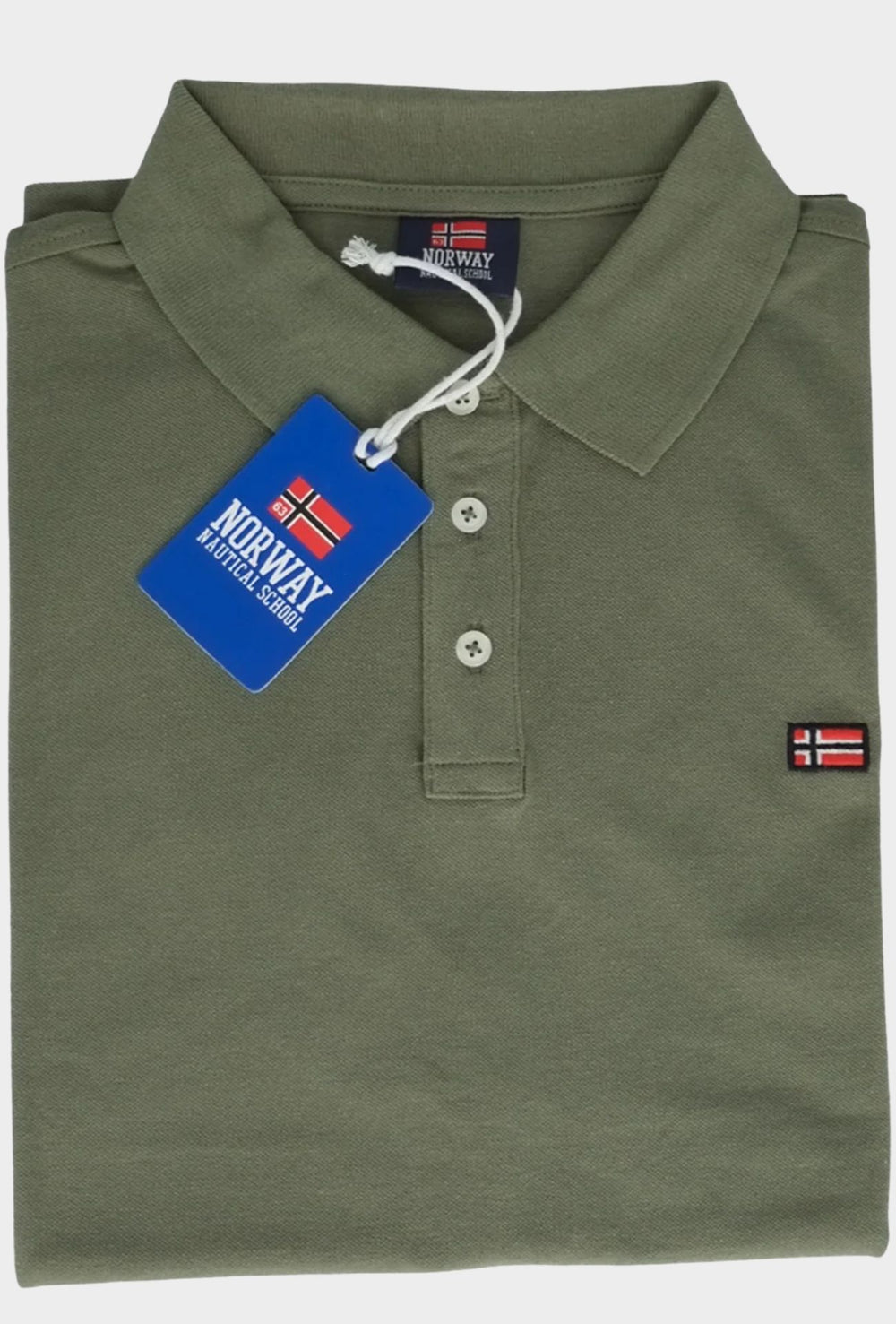 Polo Uomo NORWAY mezza manica 100% Cotone Tinta Unita - VERDE MILITARE
