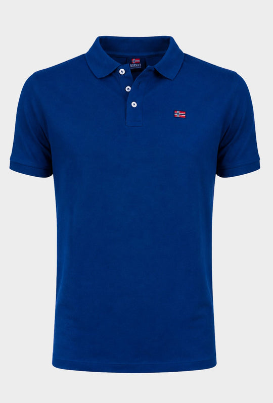 Polo Uomo NORWAY mezza manica 100% Cotone Tinta Unita - INDIGO
