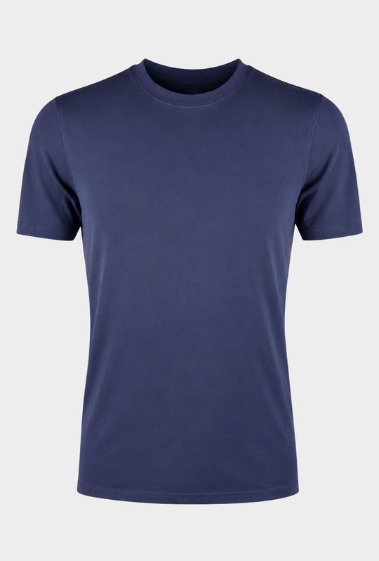 T-Shirt uomo Dresserd in cotone piquet elasticizzato - BLU