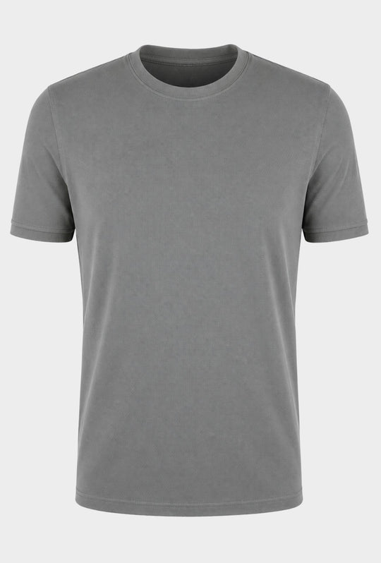 T-Shirt uomo Dresserd in cotone piquet elasticizzato - GRIGIO SCURO